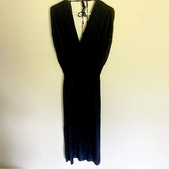 Tome Black Cross Front Pleated Dress Sz M - Picture 4 of 8